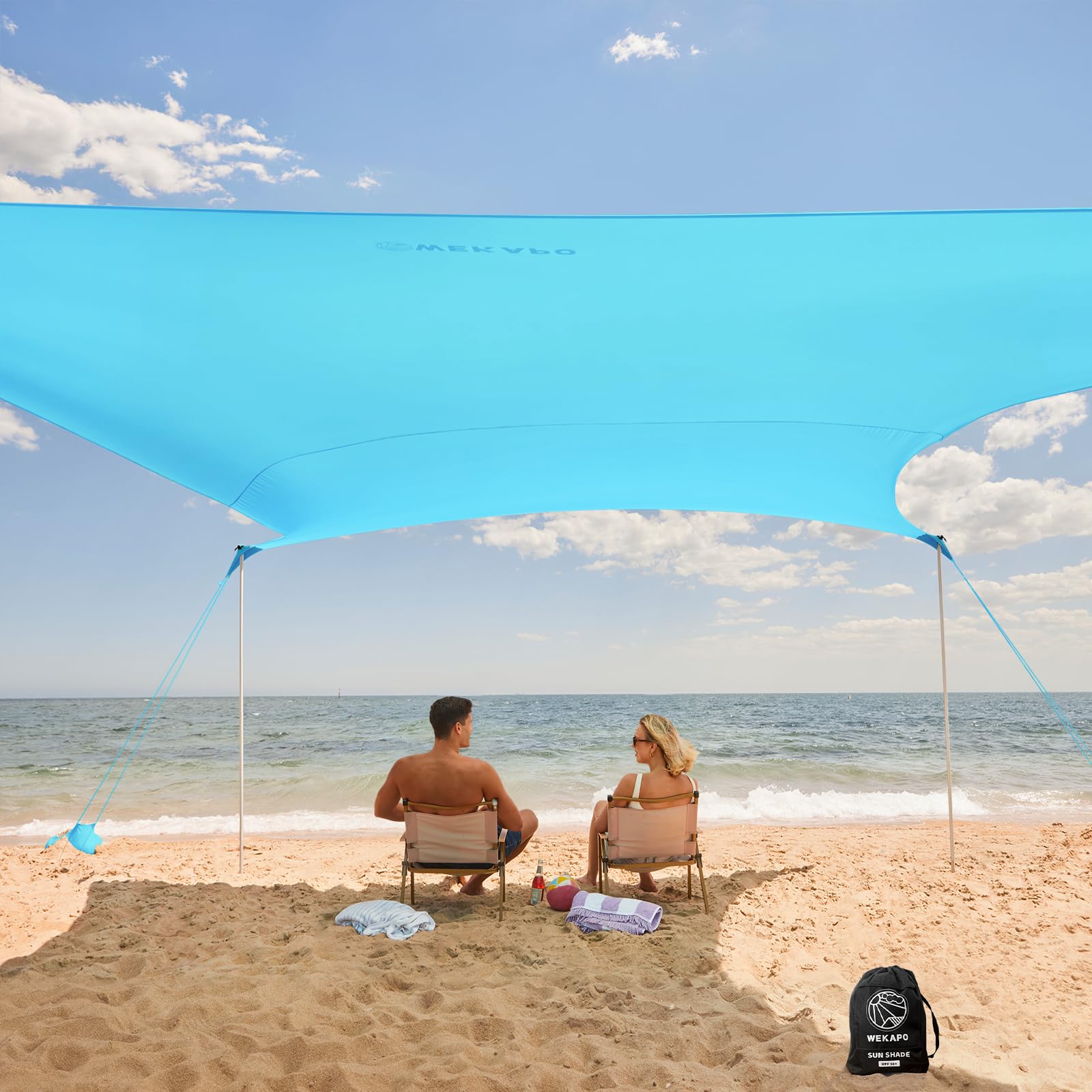 WEKAPO Beach Tent - easy setup for quick shade at the beach.