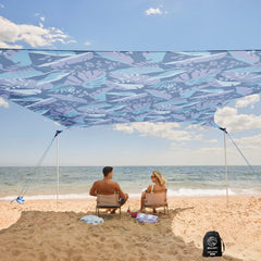 WEKAPO Beach Tent setup instructions illustrate quick, stress-free assembly at the shore.