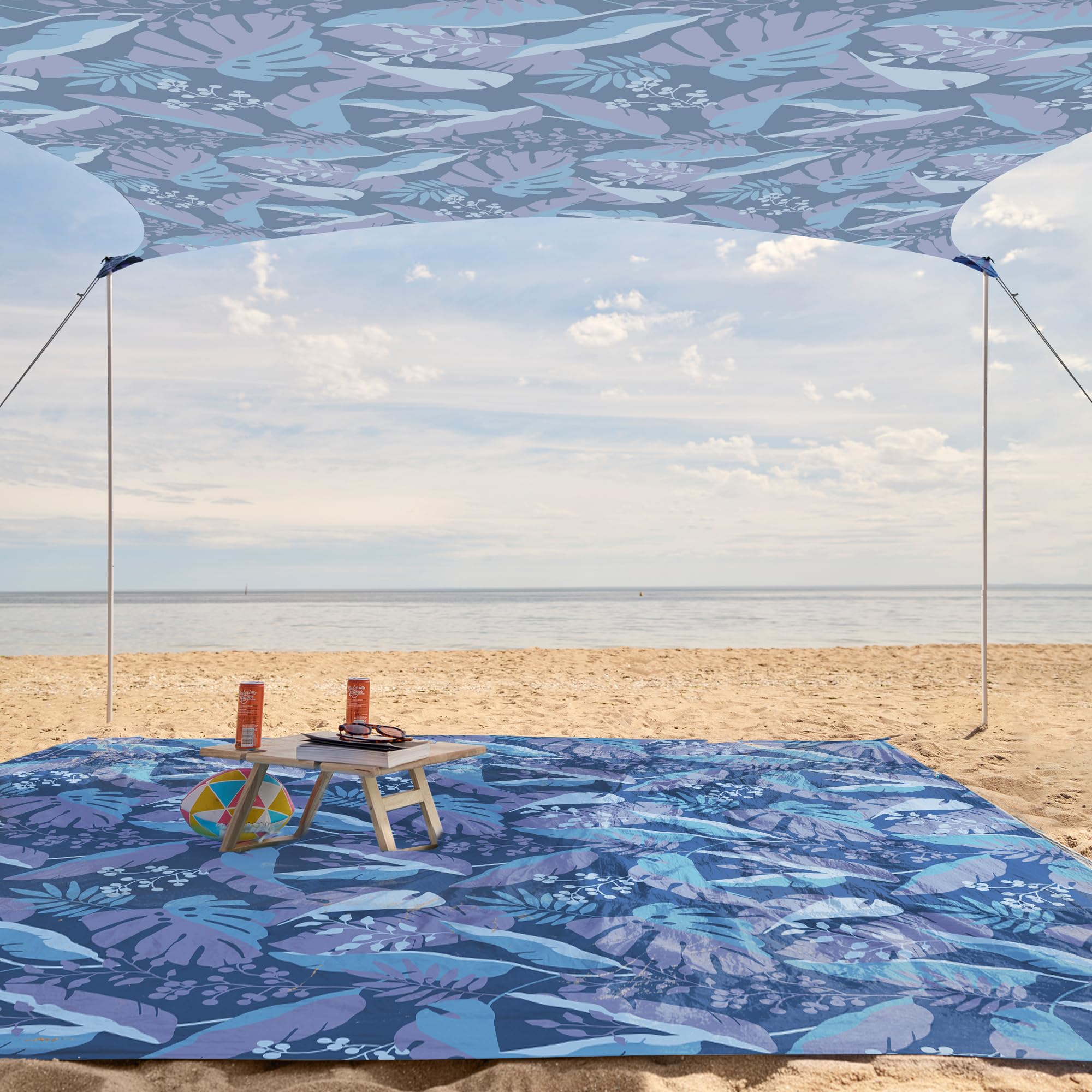 WEKAPO Beach Tent shovel included eases setup on soft sand and grass.