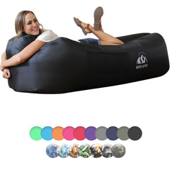 WEKAPO inflatable lounger front view, ready for beach relaxation