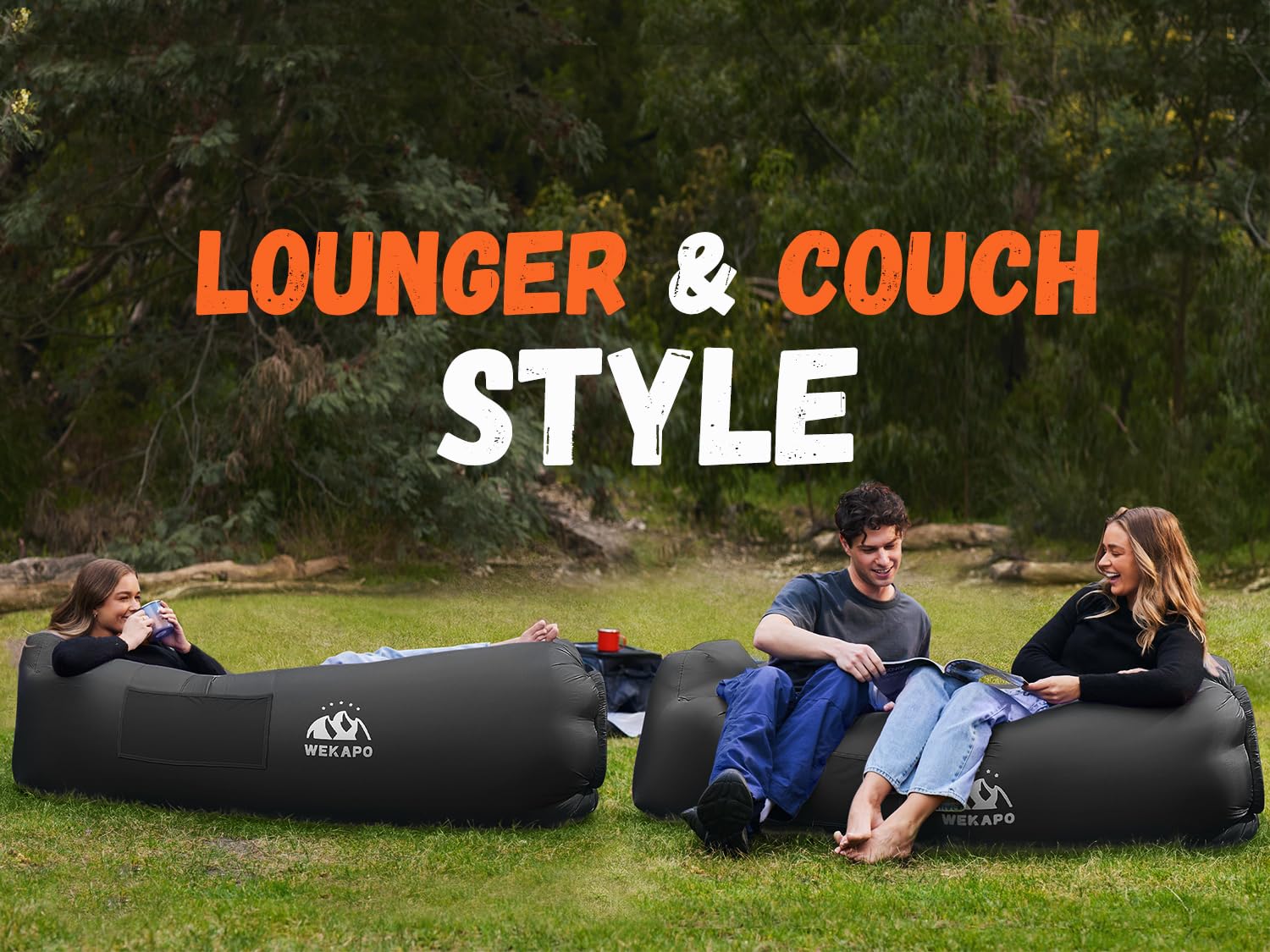 WEKAPO inflatable lounger waterproof material closeup, rugged outdoor durability