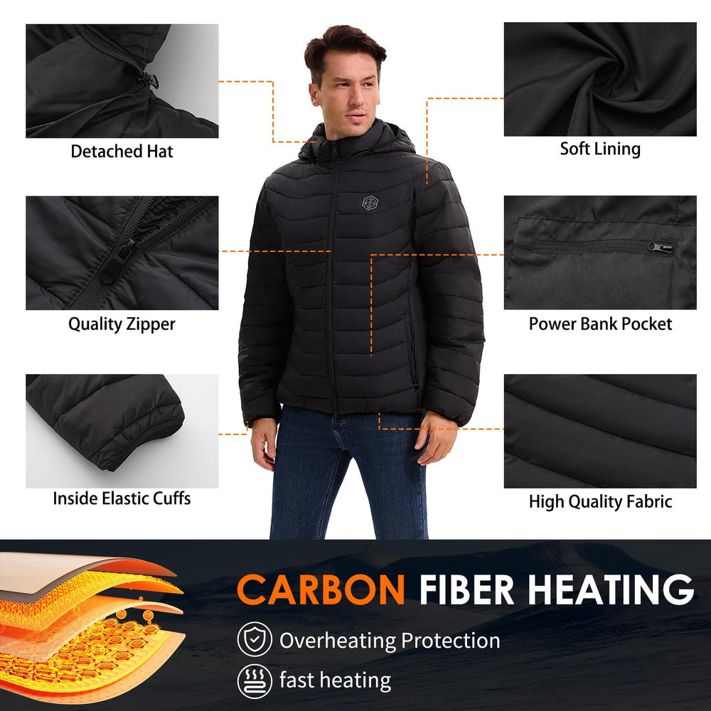 WeKit heated jacket battery pack close-up with USB Type-C charging