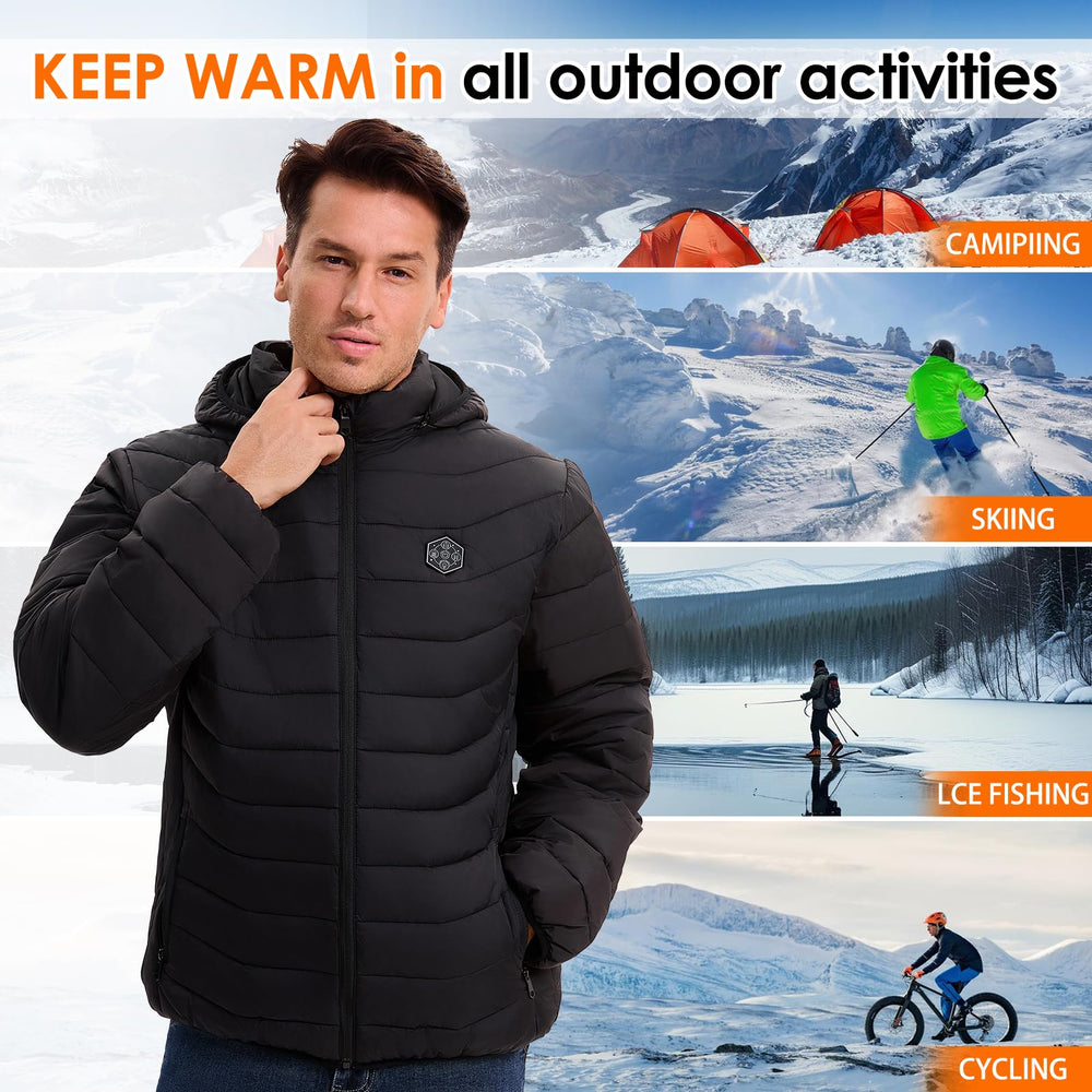 WeKit heated jacket worn in winter scene conveying warmth and comfort