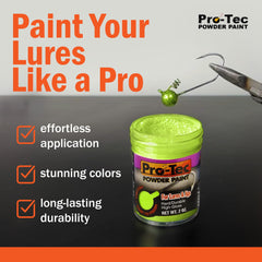 Welch ProTec green powder paint on a lure blade for visibility
