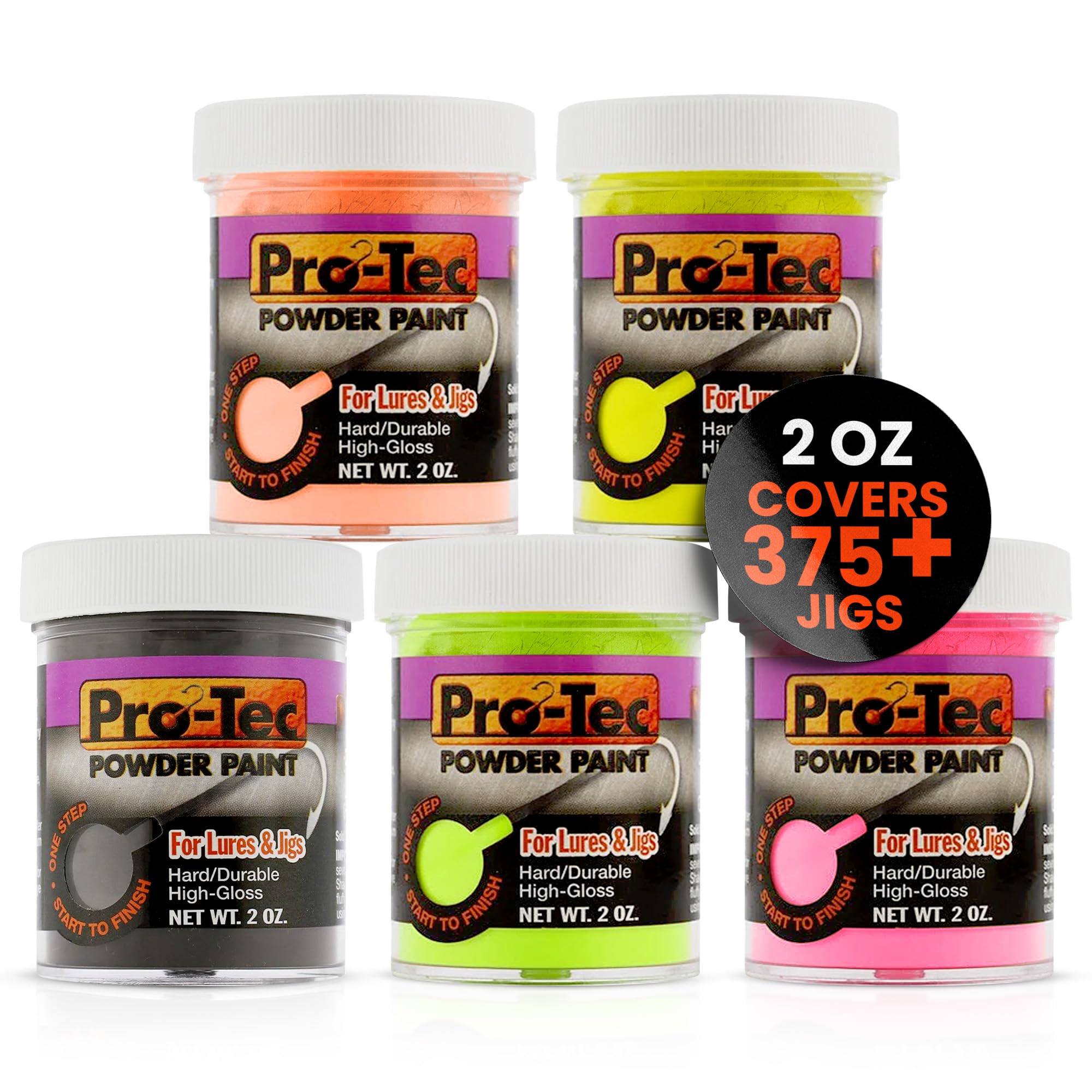 Welch ProTec hot pink powder paint on a jig head for a high-gloss finish