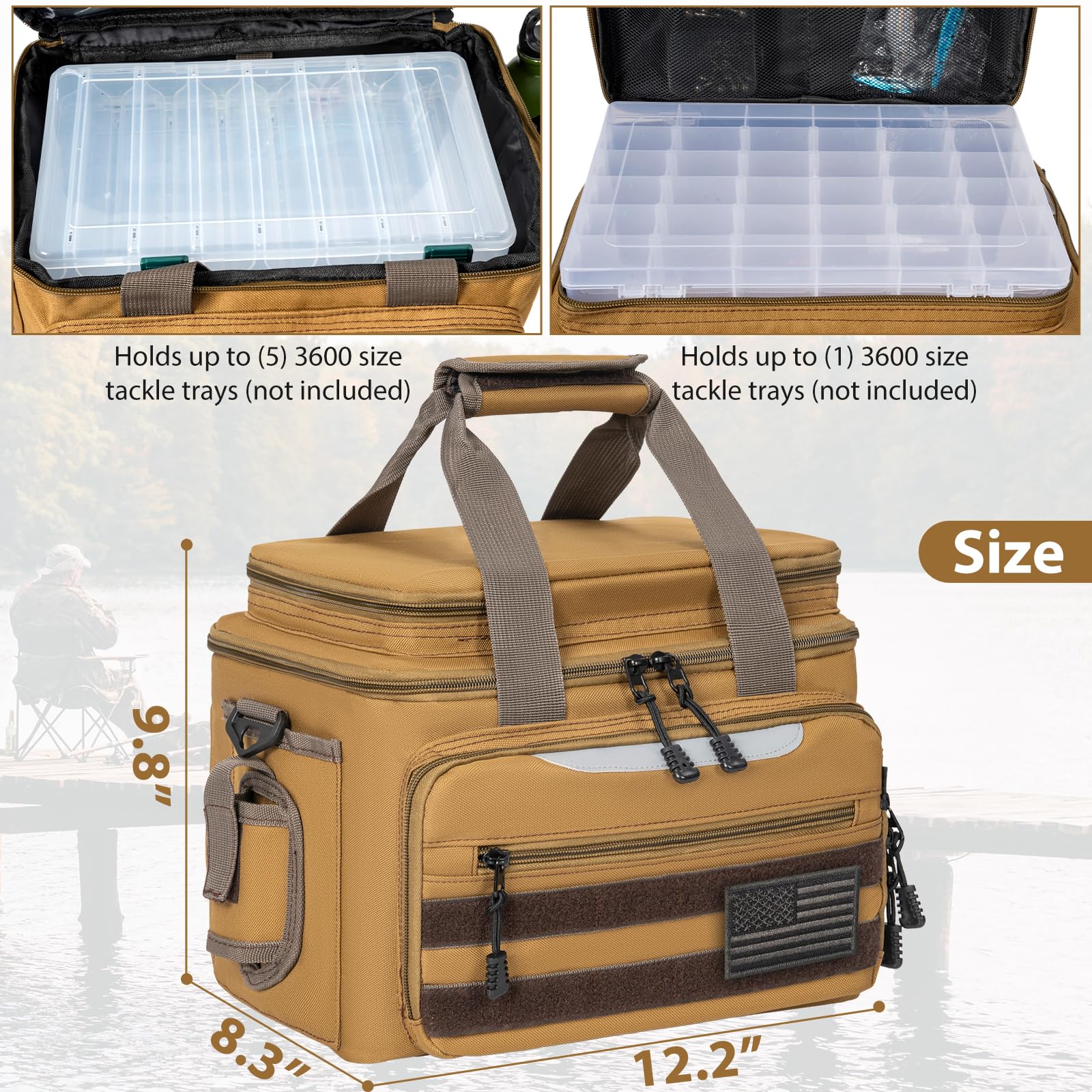 MOLLE system on the bag for attaching gear