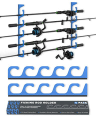 WellMall 5-rod wall mount fishing rod holder with 1.34-inch slots
