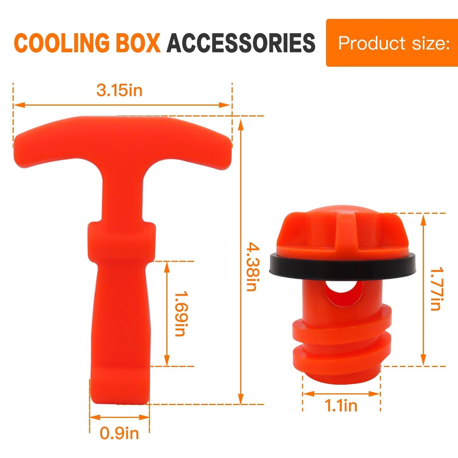 WELURE orange latch strap shown on a compatible RTIC or YETI cooler.