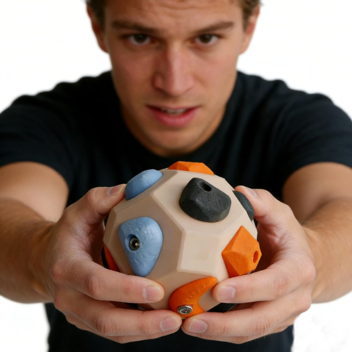 WEMONAKAIK handmade stone ball for on-the-go finger strength training.