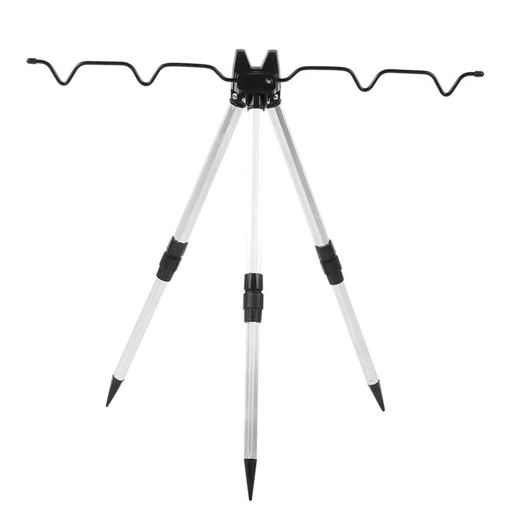 Wene fishing pole tripod bracket assembled for stable multi-rod support