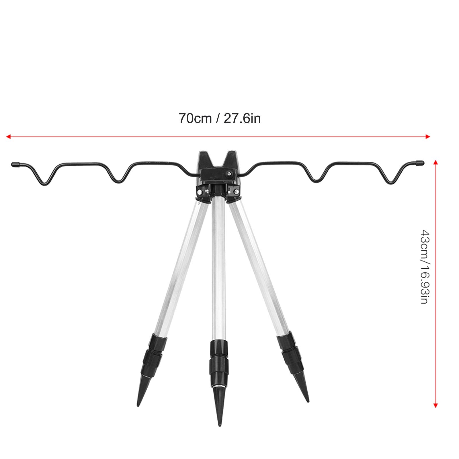 Wene fishing pole tripod bracket folded for easy transport and storage