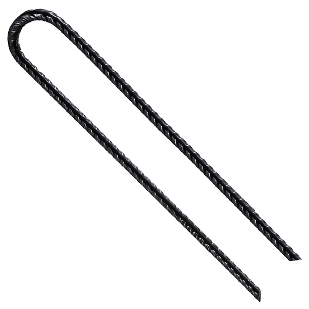 Wensilon rebar U-hook 12in anchoring for secure ground installation.