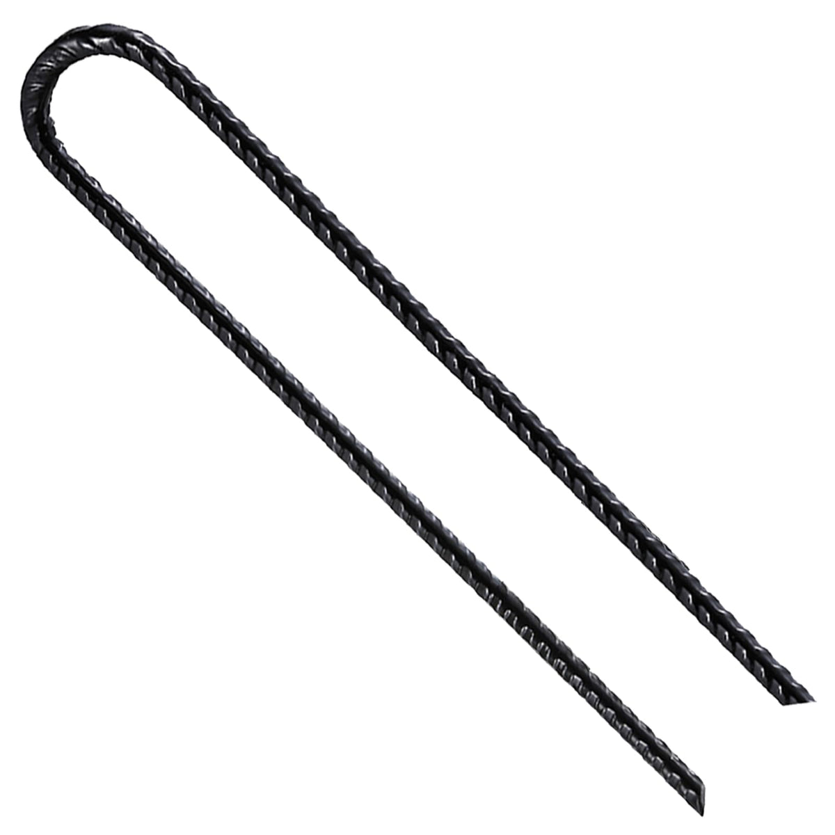 Wensilon rebar U-hook 12in anchoring for secure ground installation.