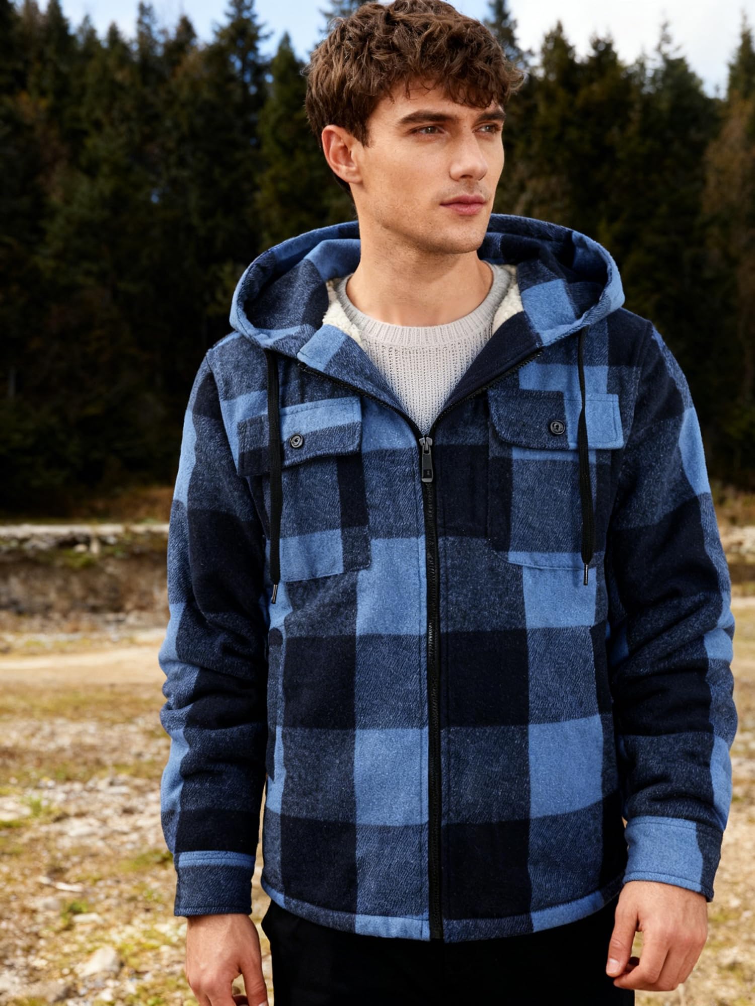 Wentttuo sherpa lining close-up shows plush warmth and cozy interior