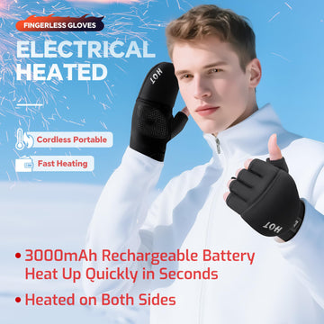 Wenyueyan heated gloves half finger design enables precise touchscreen use
