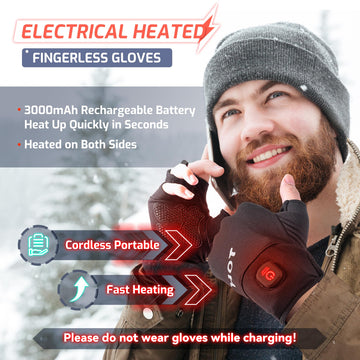 Wenyueyan heated gloves half-finger design enables easy touchscreen use.