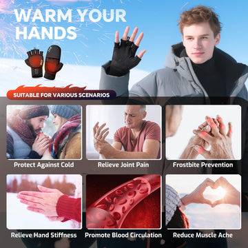 Wenyueyan heated gloves non-slip palm maintains grip in cold