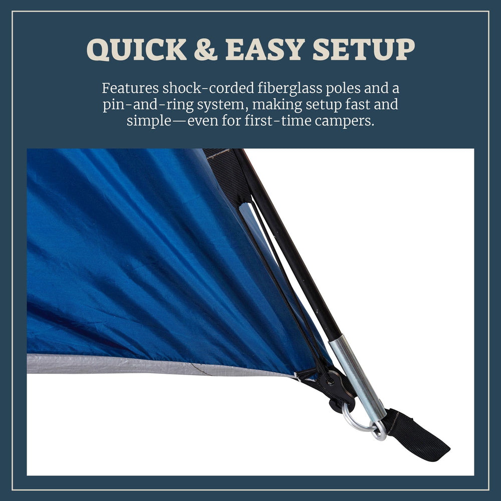 Wenzel Tamarack pole assembly demonstrates quick setup with shock-corded poles
