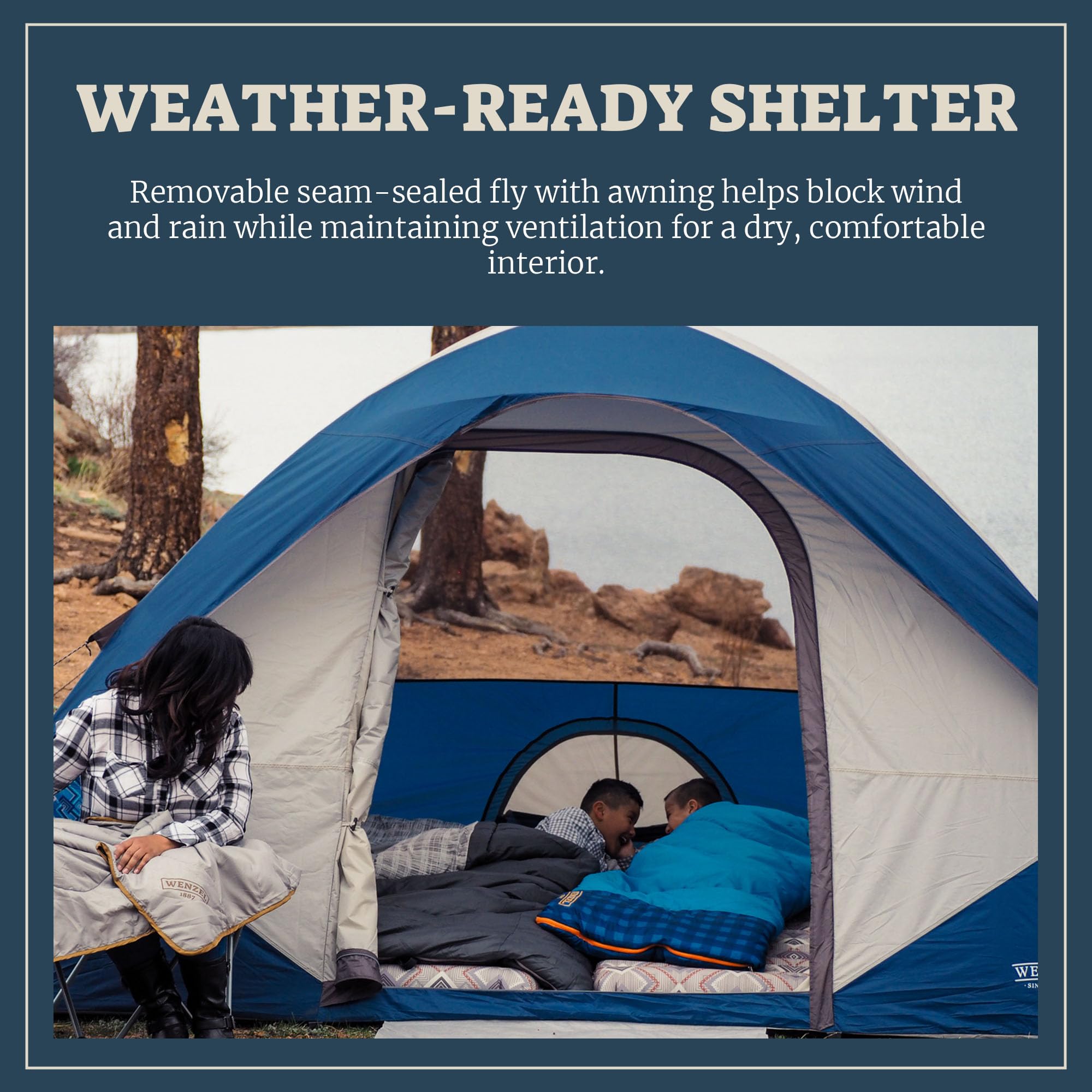 Wenzel Tamarack removable seam-sealed rain fly on the tent