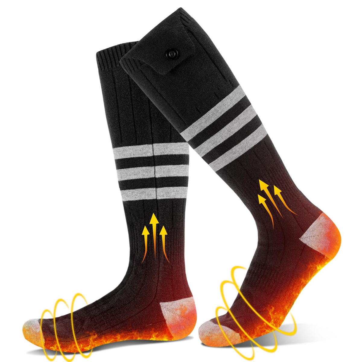 Wequsky heated socks battery compartments keep power secure for all-day warmth.
