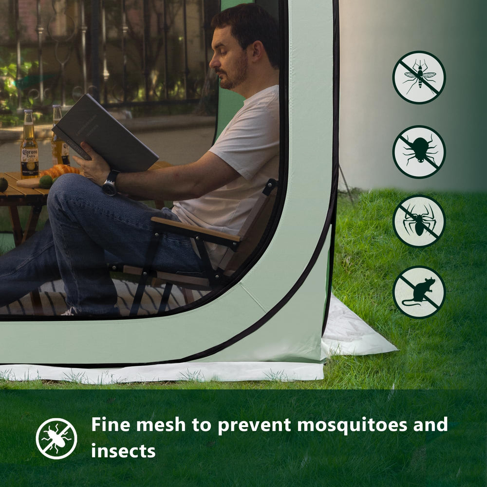 Werph Pop Up Tent four-sided mesh delivers breathable ventilation and bug protection.