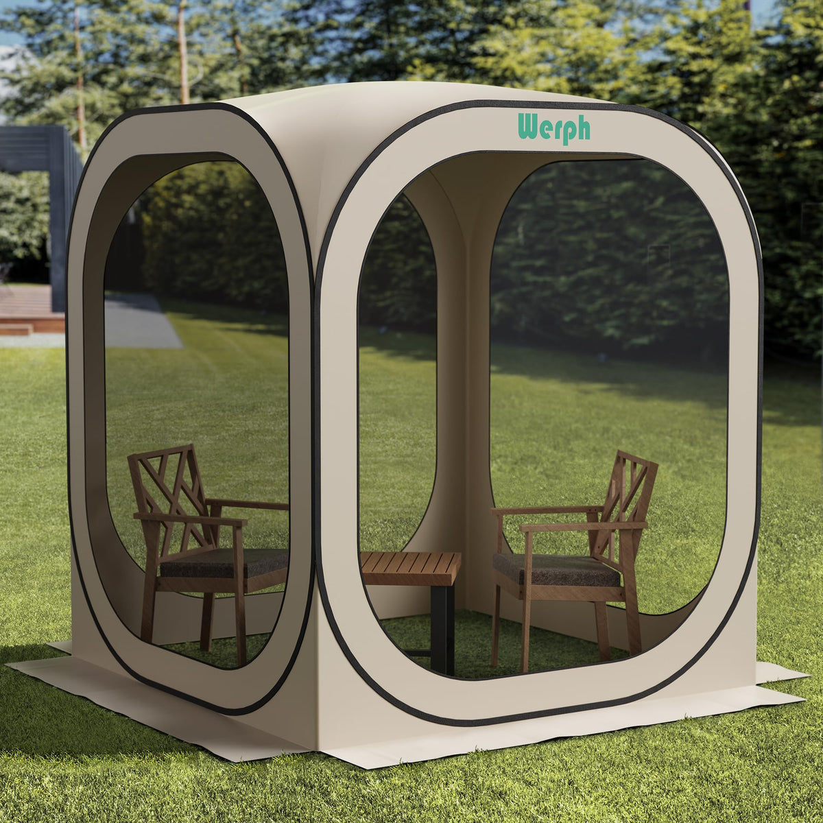 Werph pop-up tent front view showing quick shade for outdoor gatherings