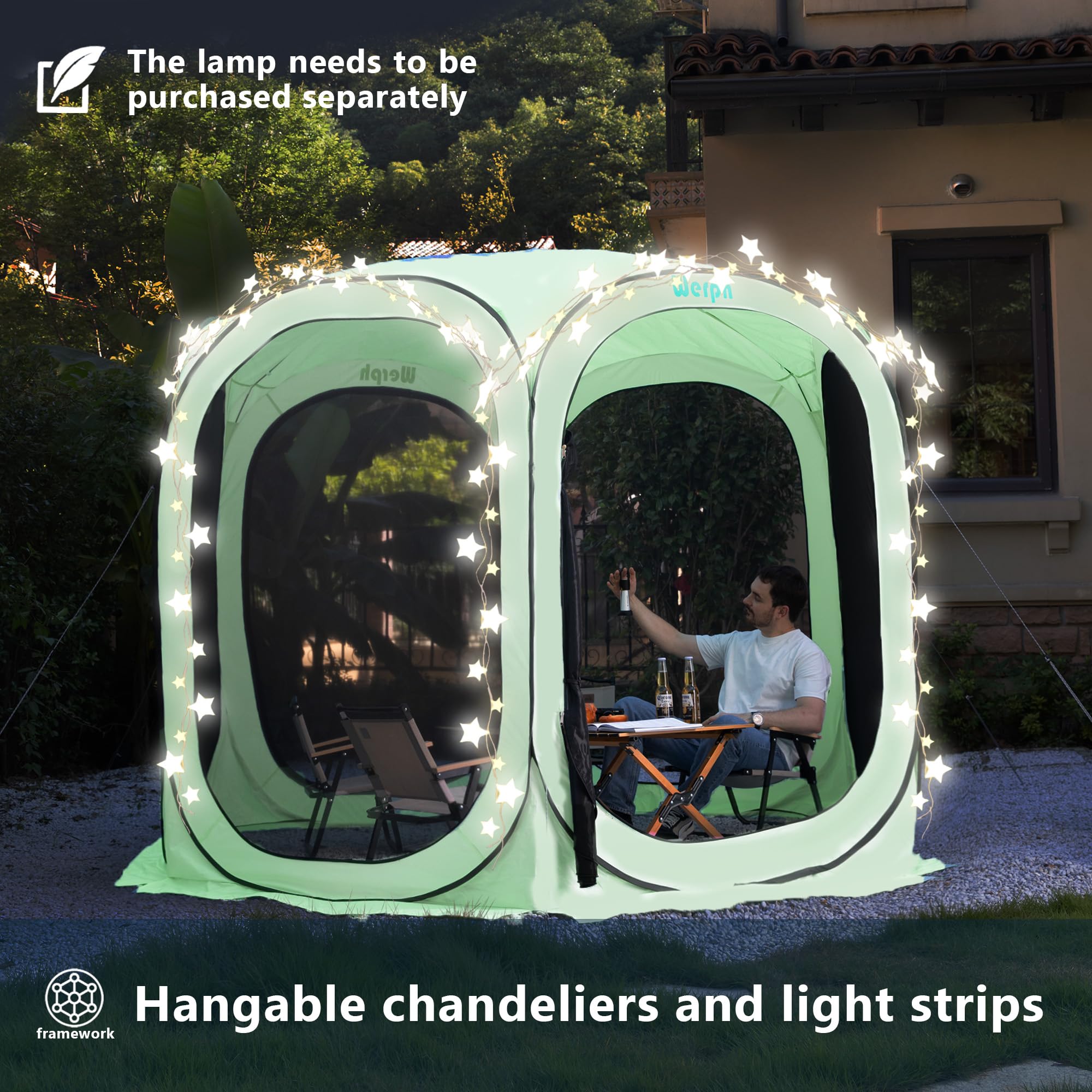 Werph Pop Up Tent side-entry mesh allows easy access.