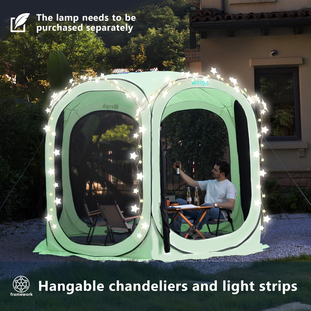 Werph Pop Up Tent side-entry mesh allows easy access.