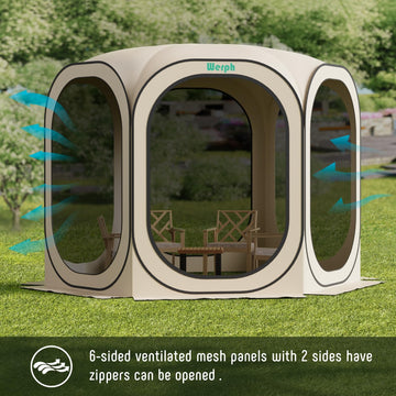 Werph Screen Tent top-hook lamp option enables cozy lighting at dusk