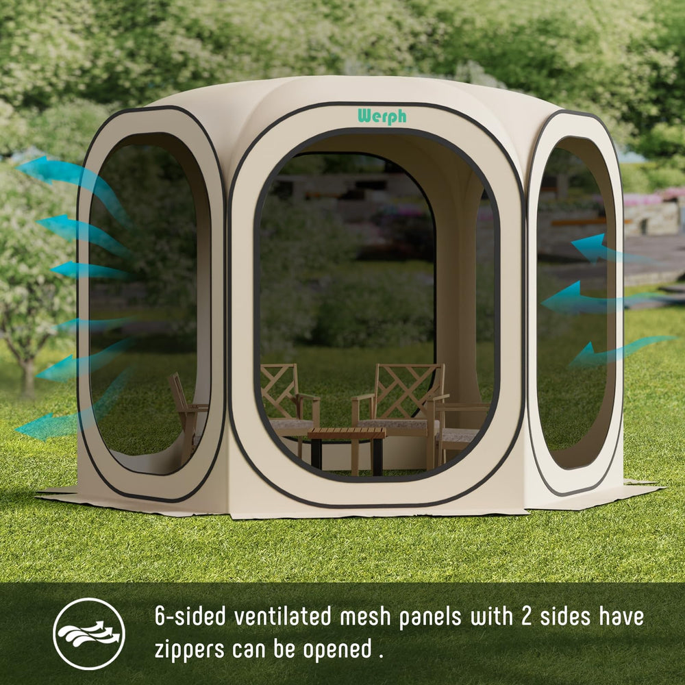 Werph Screen Tent top-hook lamp option enables cozy lighting at dusk