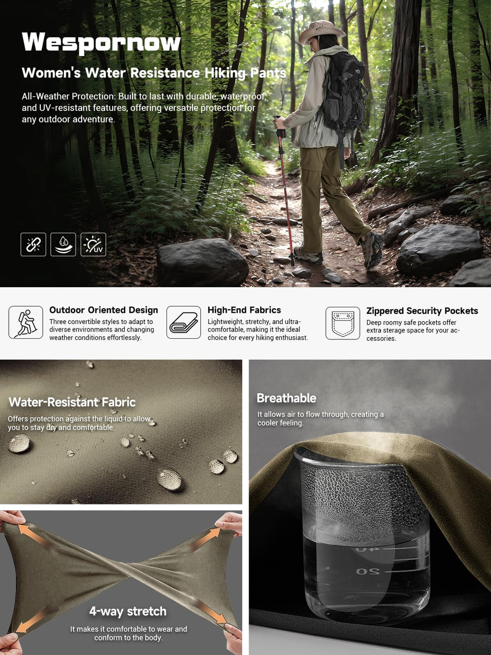 Wespornow 4-way stretch fabric supports dynamic movement on hikes