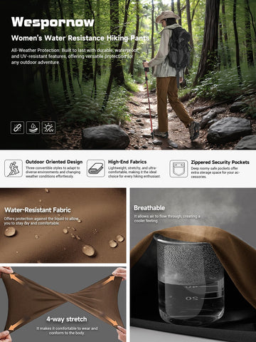 Wespornow brown XS convertible-zip-off image highlights quick transition from pants to shorts