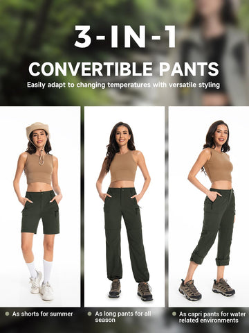 Wespornow women's hiking pants convertible-zip-off design enhances airflow on warm days.