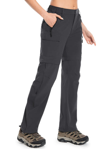 Wespornow women's hiking pants grey side pocket emphasizing storage space for essentials