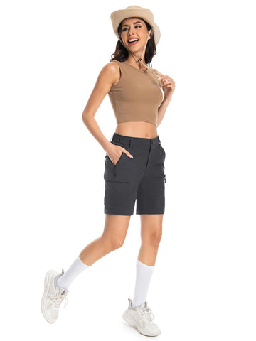 Wespornow women's hiking pants grey zip-off convertible feature for versatile wear