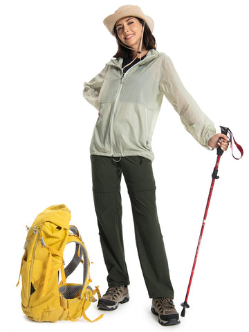 Wespornow women's hiking pants quick-dry fabric ideal for damp trails.