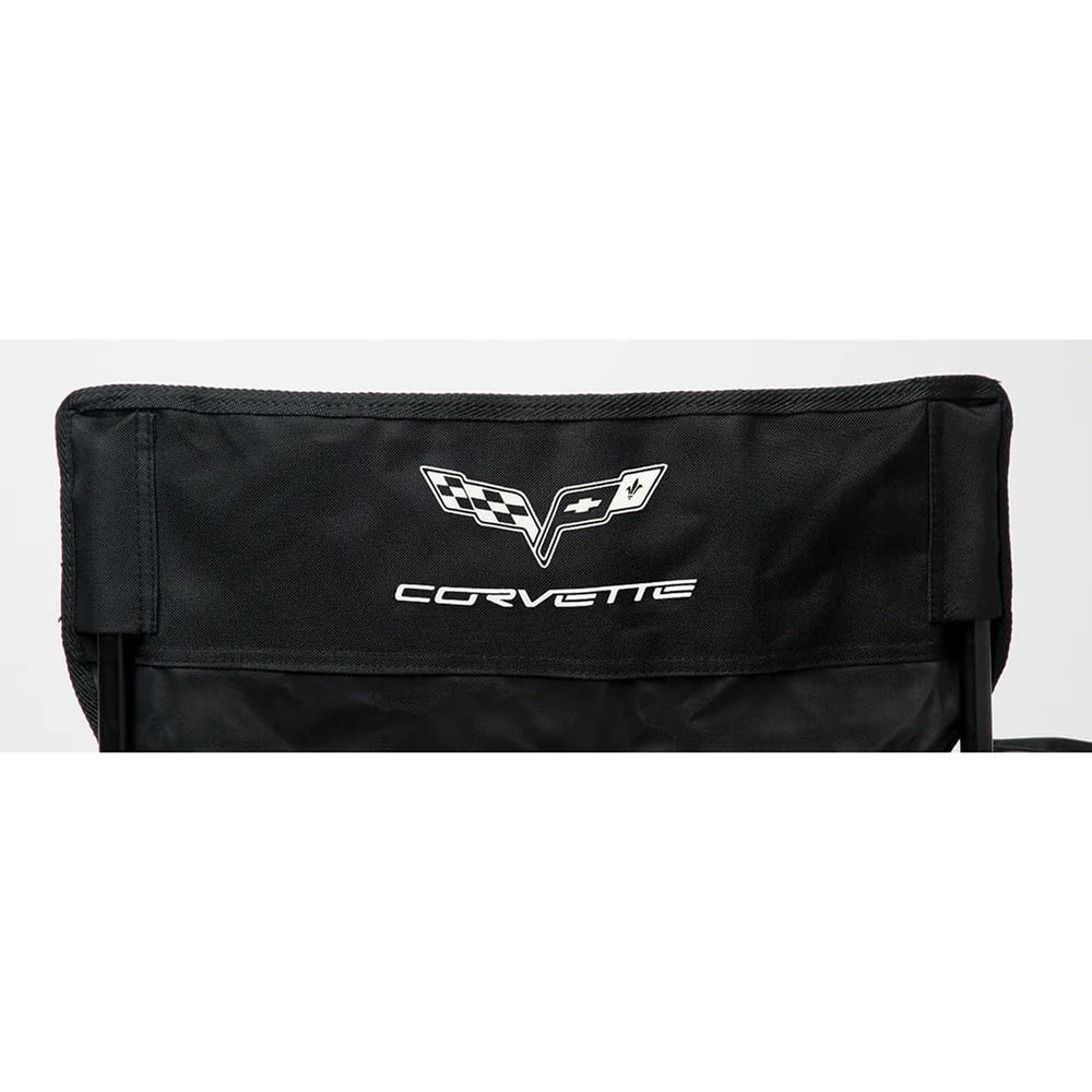 West Coast Corvette Camaro outdoor chair, back logo silkscreened, great for beach or show venues.