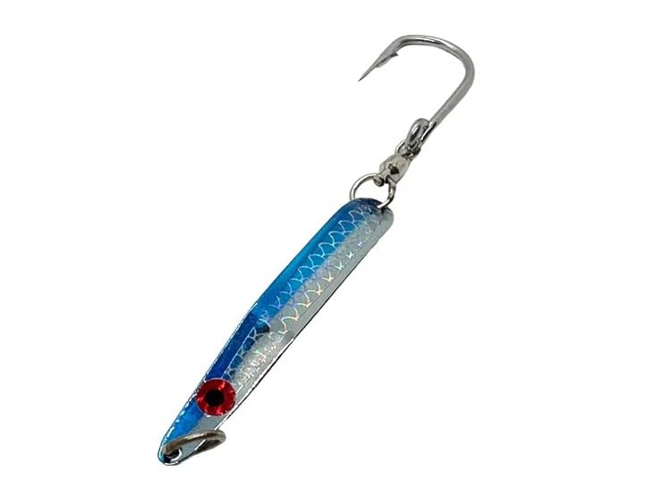 West Coast Fishing Tackle Little PHAT-E 2.5 Blue Haze UV lure glowing underwater to attract bites
