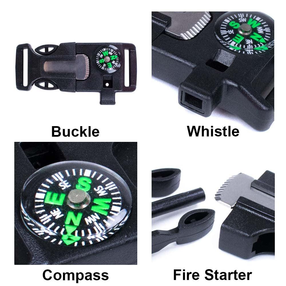 West Coast Paracord oil-filled compass integrated in the buckle for quick navigation.