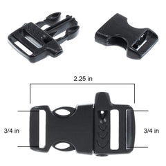 West Coast Paracord whistle buckle in black for emergency signaling on survival gear