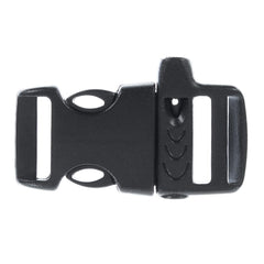 West Coast Paracord whistle buckle mounted on a backpack for versatile signaling