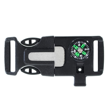 West Coast Paracord survival buckle with emergency whistle for quick alerts during outdoor trips.