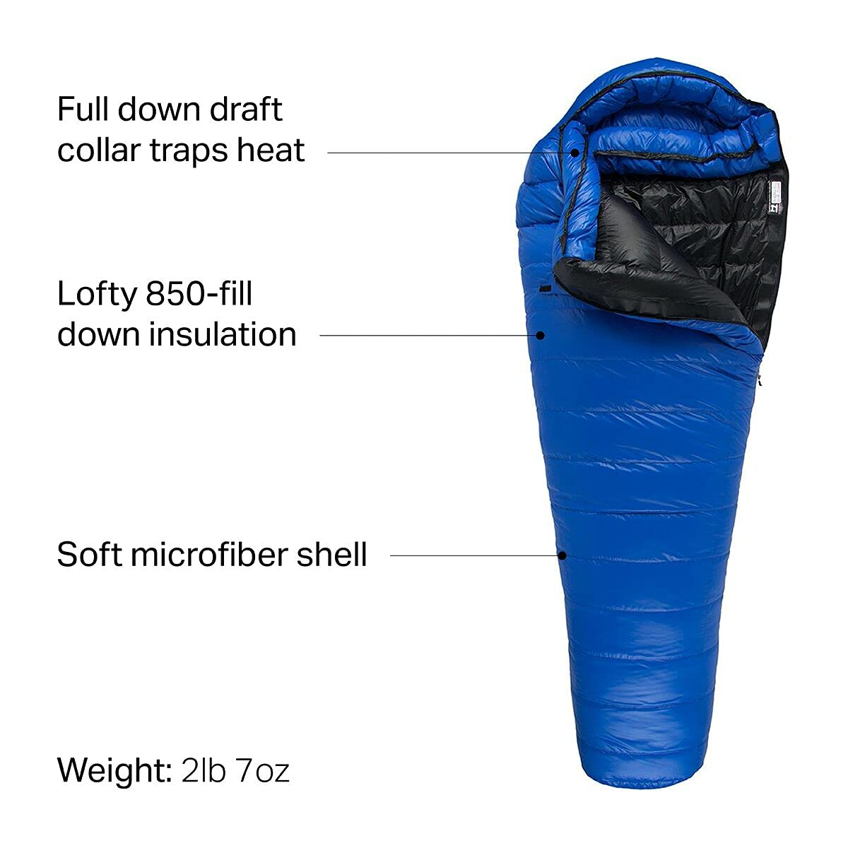Royal blue Antelope MF with full down collar and breathable MicroLite XP shell