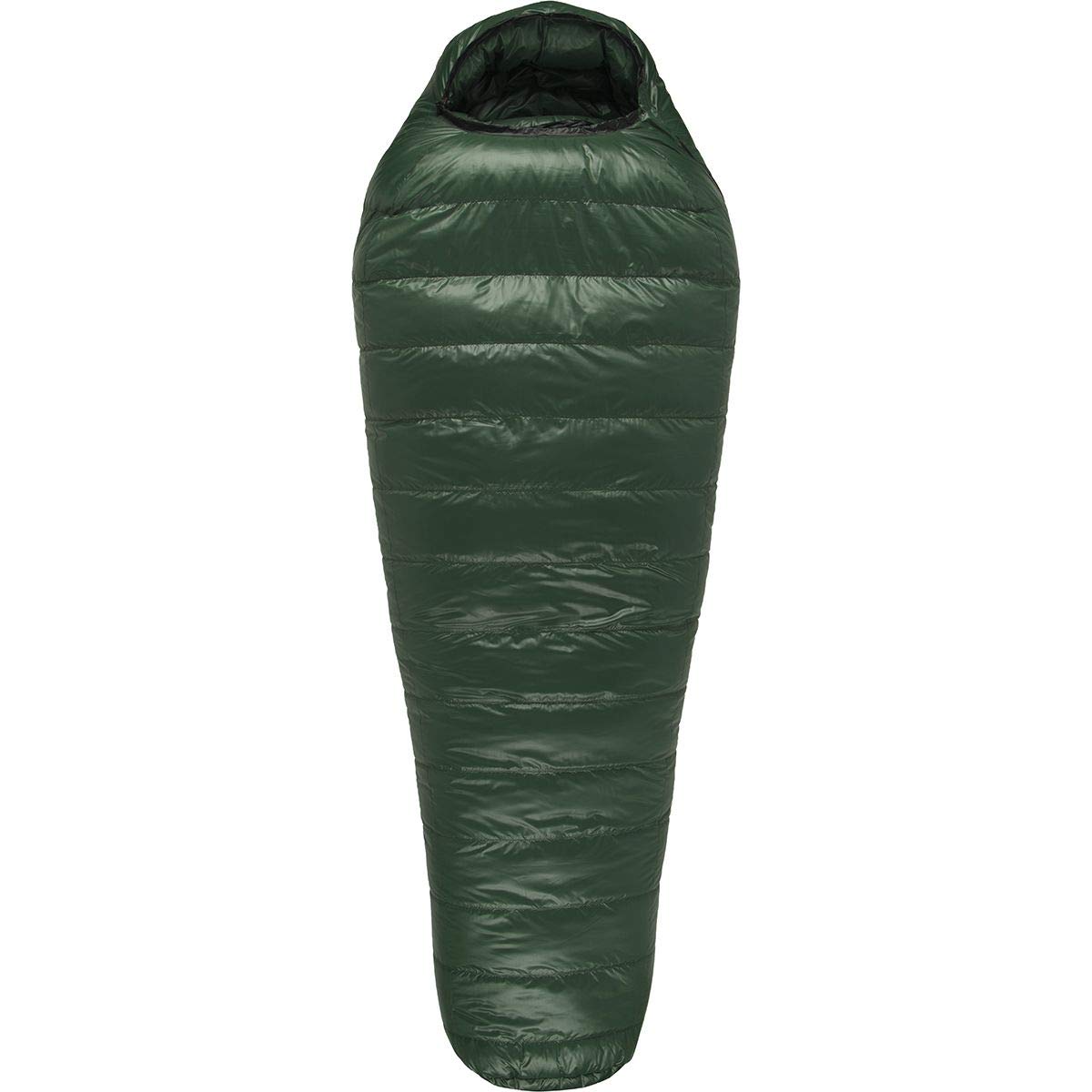 Western Mountaineering Badger MF front-zip area with insulated draft tube.