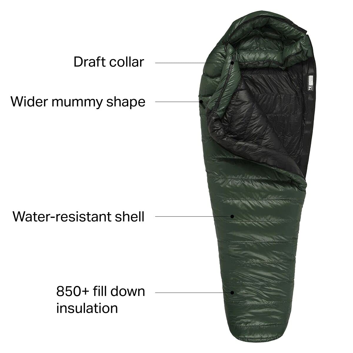 Western Mountaineering Badger MF interior loft demonstrating room and warmth.