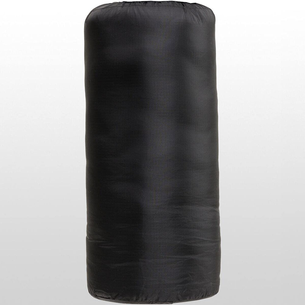 Western Mountaineering Kodiak LZ Microfiber draft-tube detail reduces drafts for warmer nights.