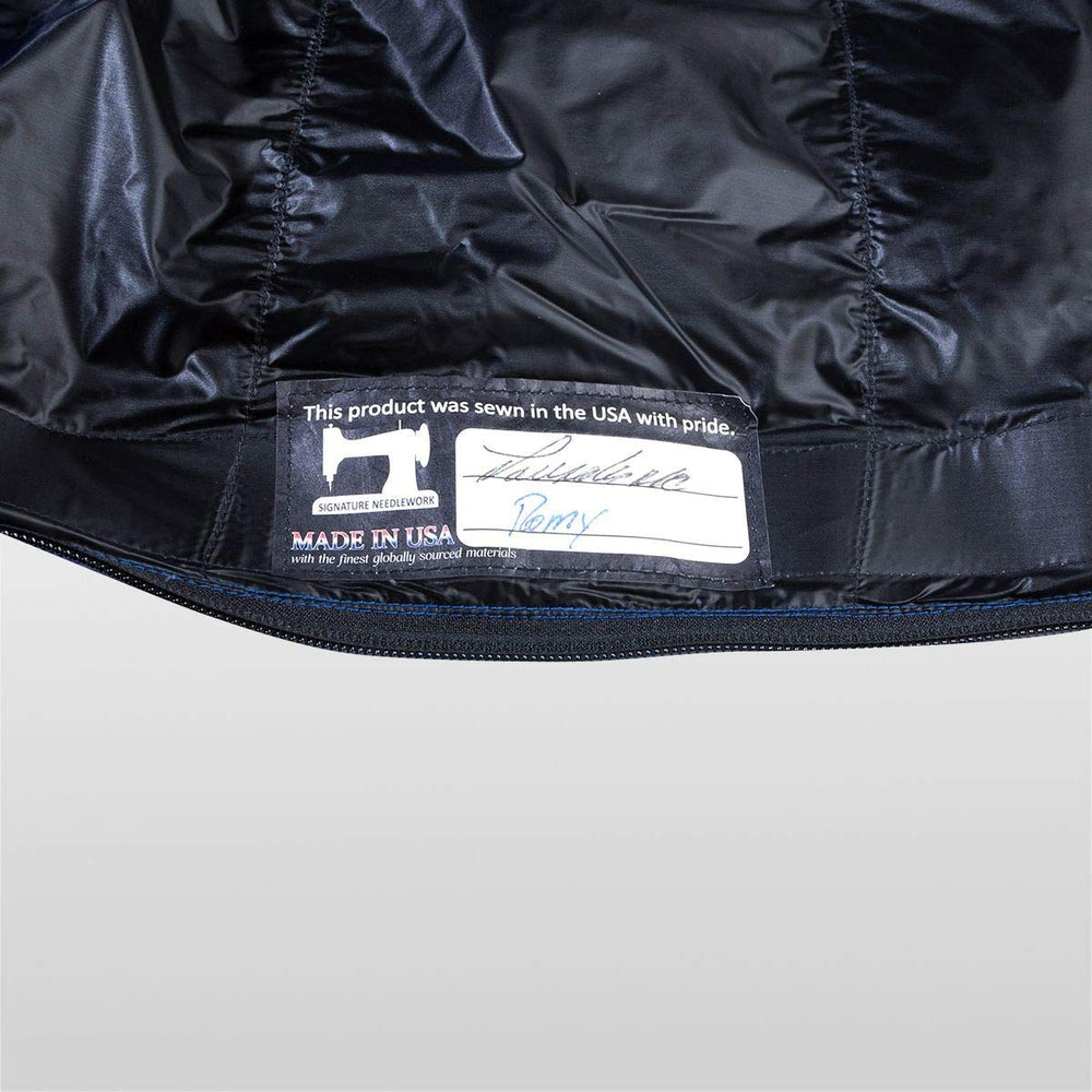 Western Mountaineering Ultralite 850+ fill-down packs down neatly for backpacking.