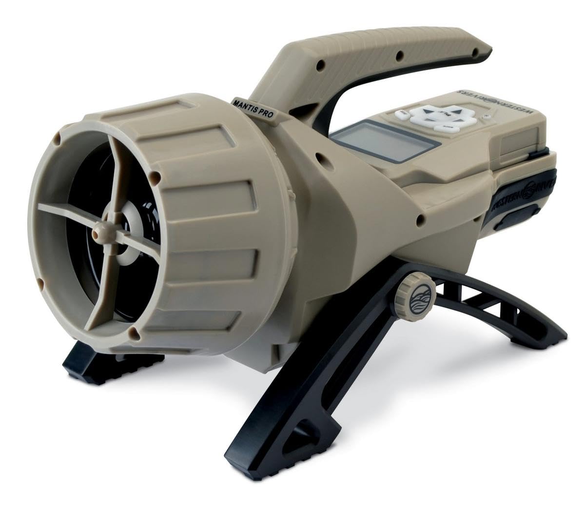Western Rivers Mantis Pro 100 remote control view, backlit screen enables field operation.