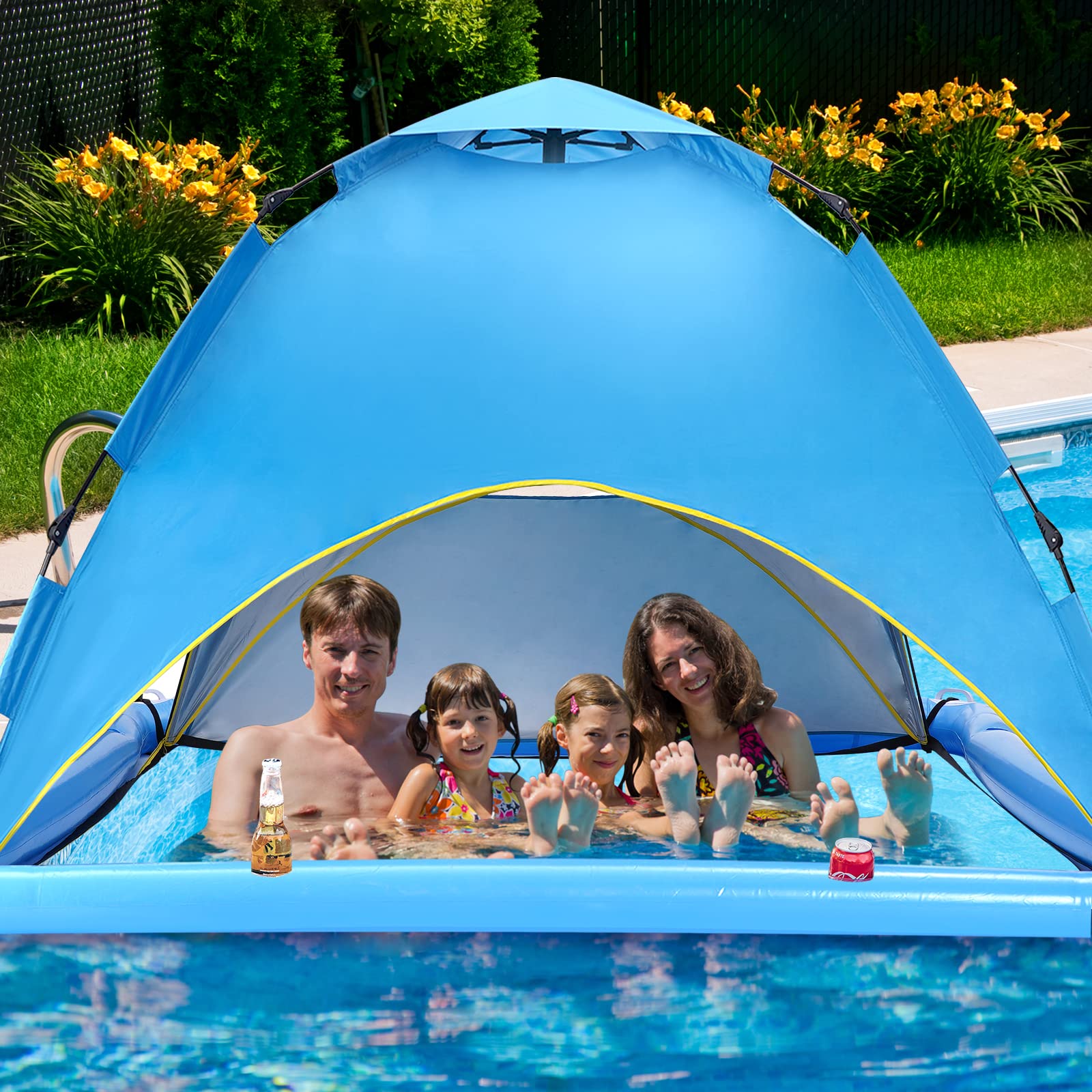 WESTHL floating shelter suits pool, lake, and spa days.