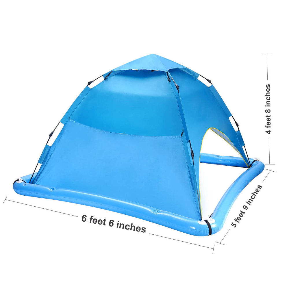 WESTHL inflatable base stabilizes the floating shade on water.